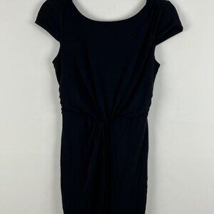 Victoria's Secret Pencil Dress Size S Black Cap Sleeve Scoop Neck Zip Stretch
